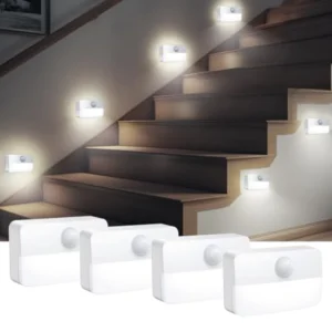 4 Pack Mini Motion Sensor Light- Indoor- Battery-Powered LED