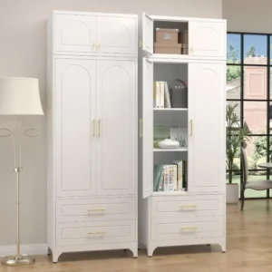 Kitchen Pantry Cabinet 90 inch Storage Cabinets with Doors and Shelves