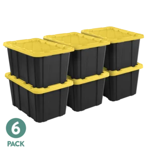 27 Gallon Durable Plastic Storage Tote with Snap-On Lid