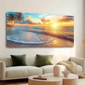 Ocean Sunset Canvas Wall Art