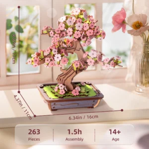 DIY Wooden- 3D Puzzle Sakura Bonsai Model Building Kit
