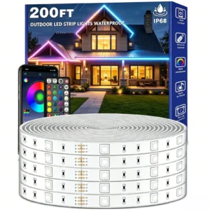 200ft Outdoor LED Strip Lights -Waterproof with App and Remote,